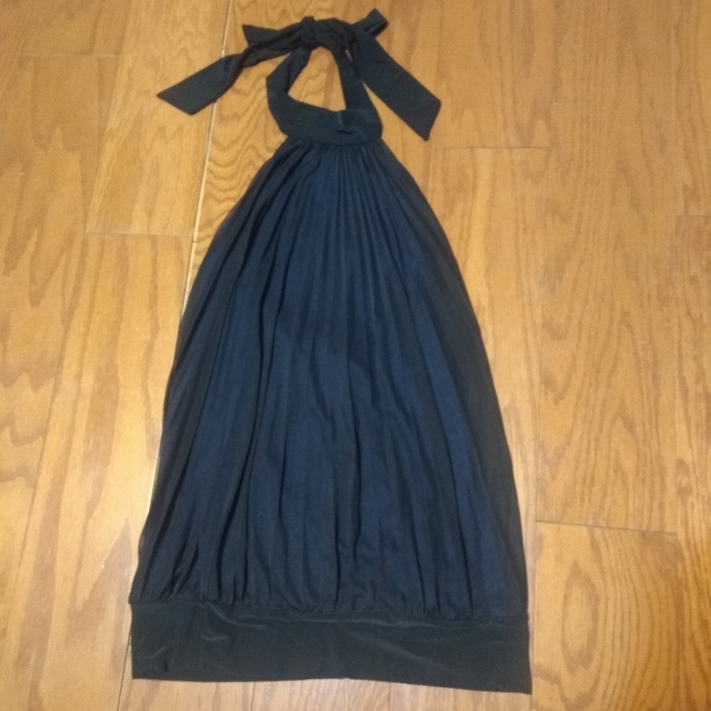 NWOT Black Pleated Halter Top